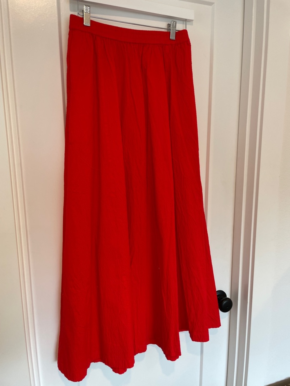 a new day Bold Red Maxi Skirt with Elastic Waistband